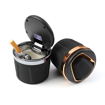 H-Type Car Ashtray with LED Light – Portable Cigarette Ash Holder for Cars